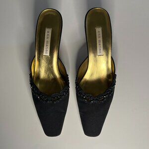Ann Morino Black Beaded Dress Mules - 8.5 M